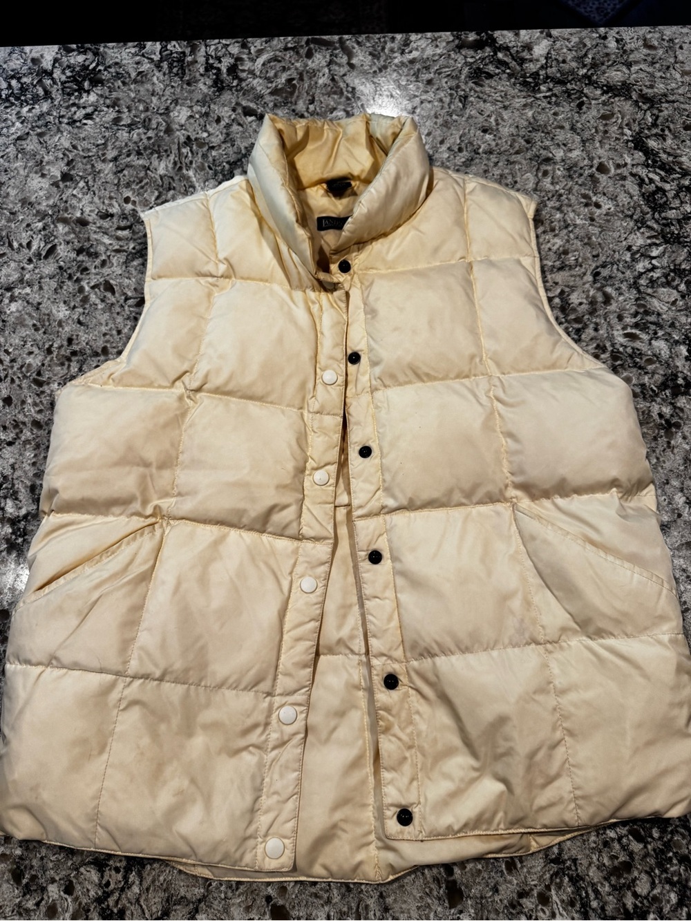 Lands' End soft yellow Down-Insulated Quilted Vest